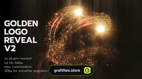 پروژه افترافکت نمایش لوگو طلایی Golden Logo Reveal V2