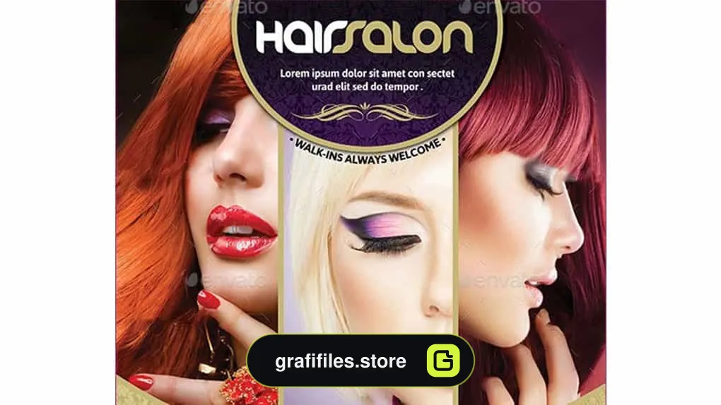 فایل لایه باز تراکت سالن زیبایی Hair Salon Flyer