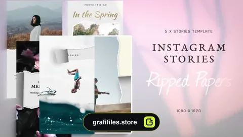 پروژه افترافکت استوری اینستاگرام Instagram Stories V9 - Ripped Papers