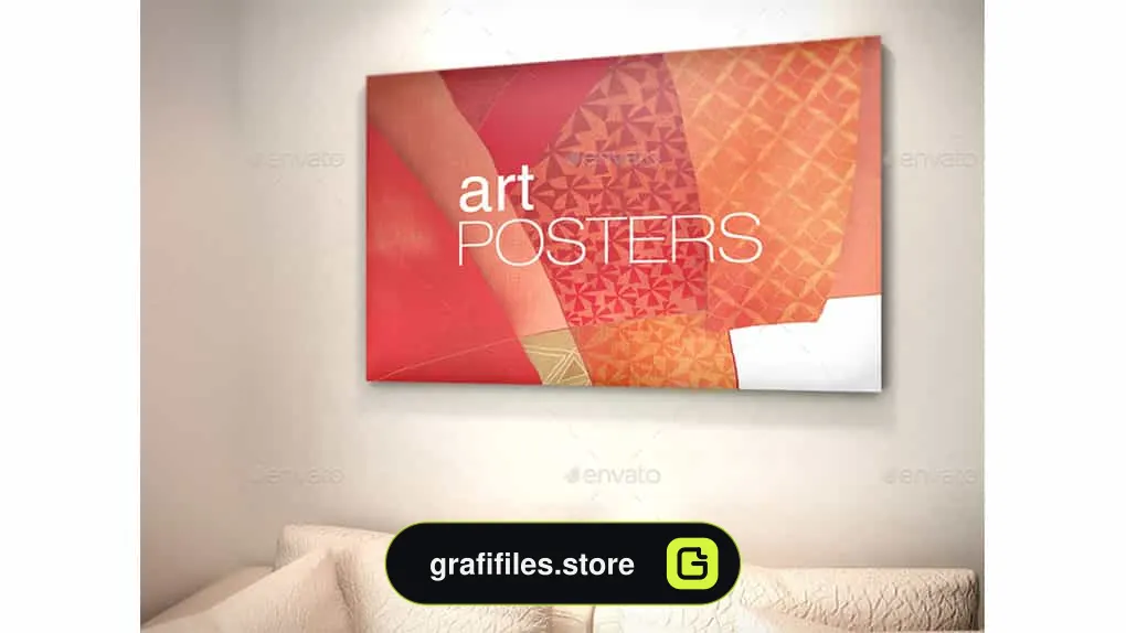 موکاپ تابلو Interior With Poster Frames Mock-up Vol.2