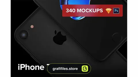 موکاپ آیفون 7 جت بلک
