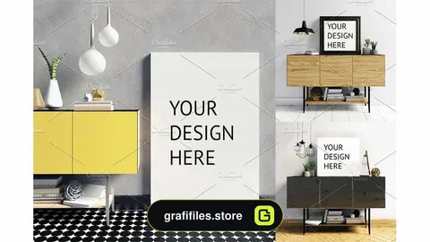 موکاپ قاب عکس Mock Up Poster Frame In Interior