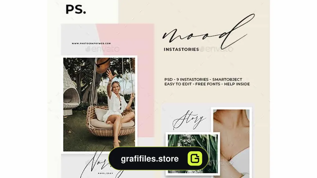 فایل لایه باز استوری اینستاگرام Moodboard Instagram Stories