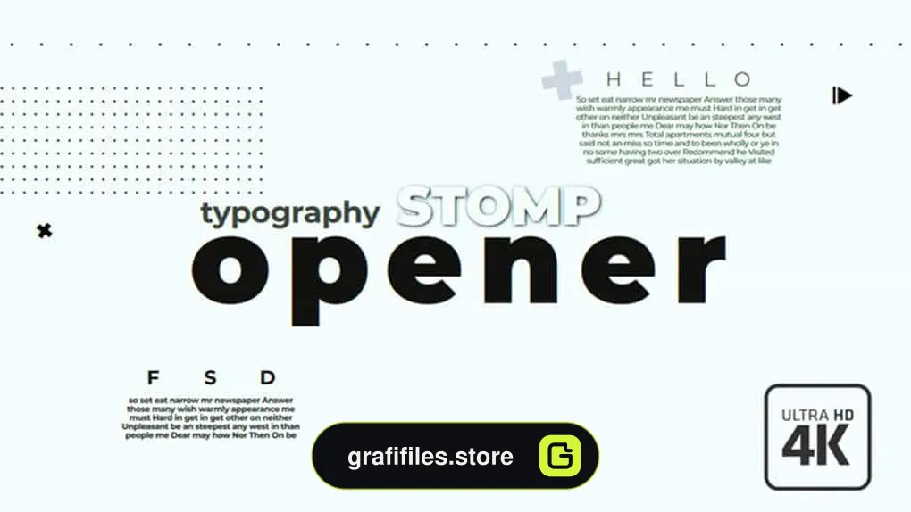 پروژه افترافکت وله تایپوگرافی Typography Stomp Opener