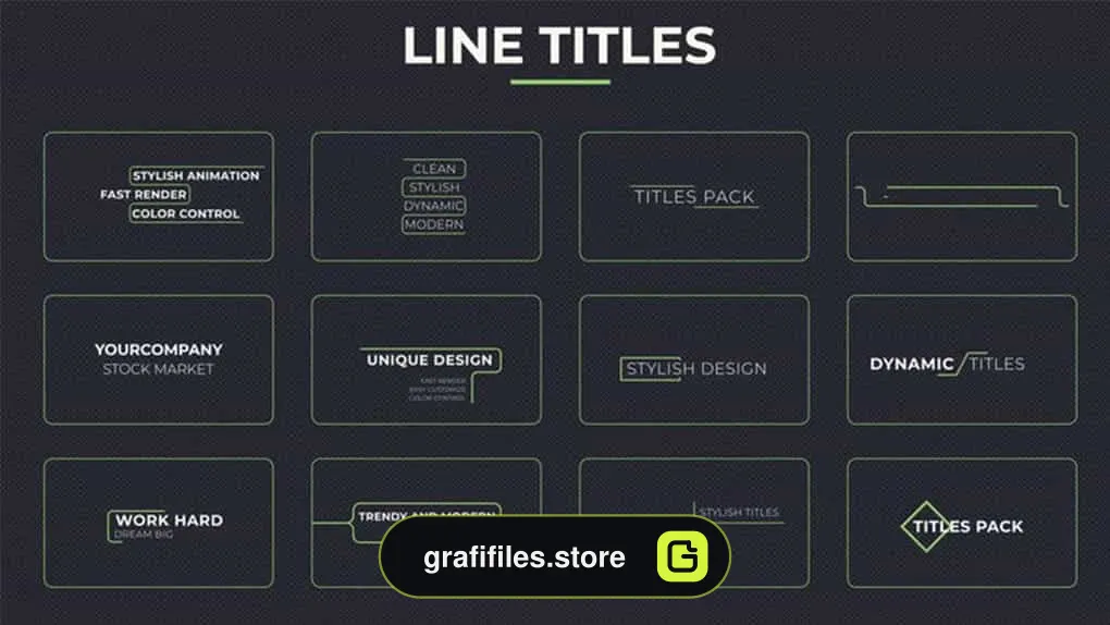 پروژه پریمیر تایتل Line Titles