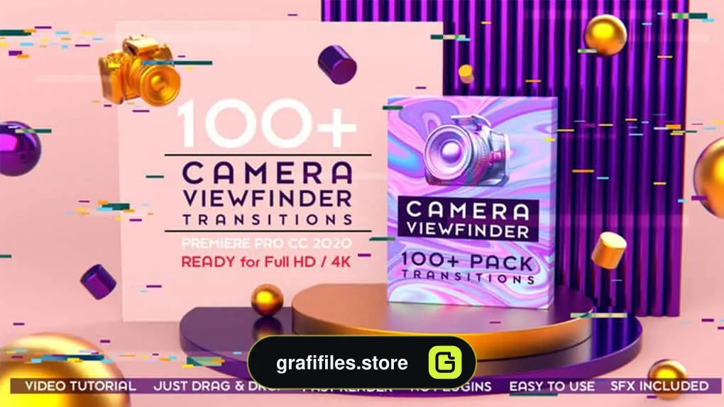 پروژه پریمیر ترانزیشن Camera Viewfinder Transitions Pack