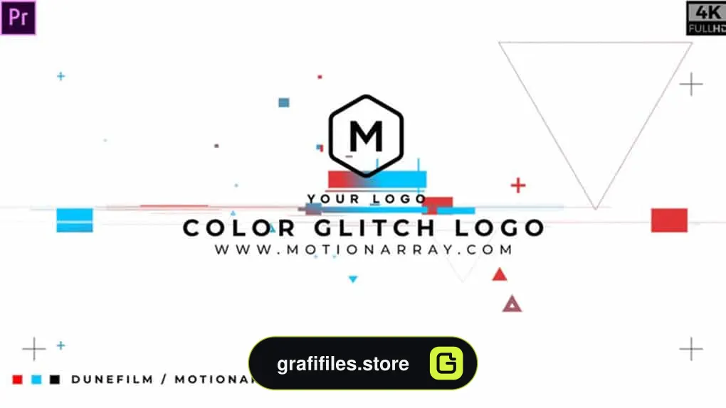 پروژه پریمیر نمایش لوگو Color Glitch Logo Intro