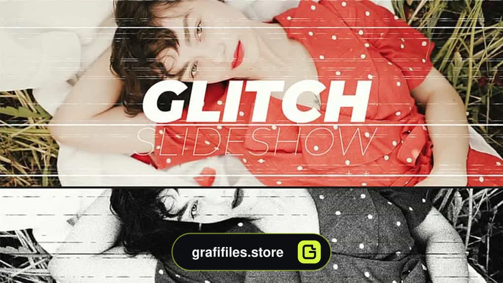 پروژه پریمیر اسلایدشو Glitch Slideshow