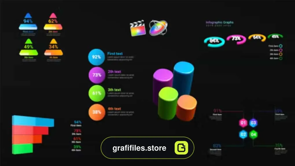 پروژه آماده فاینال کات پرو اینفوگرافی Infographic Dynamic Graphs