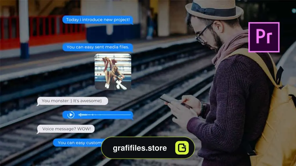 پروژه پریمیر نمایش پیامک IOS And Android Messages