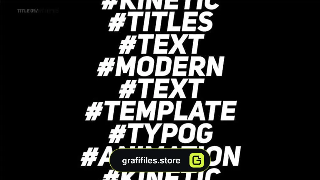 پروژه پریمیر نمایش عناوین تاپیوگرافی Kinetic Typography Titles V2