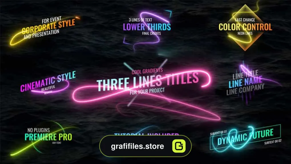پروژه پریمیر تایتل Light Lines Titles