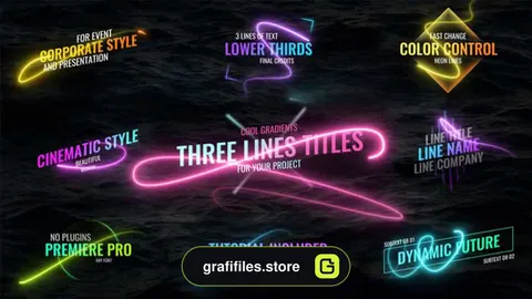 پروژه پریمیر تایتل Light Lines Titles