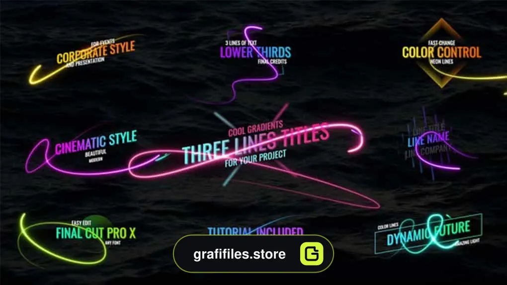 پروژه فاینال کات پرو تایتل Light Lines Titles