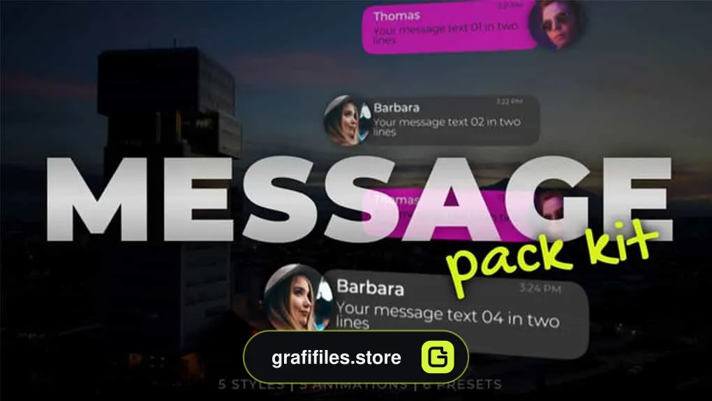 پروژه پریمیر نمایش پیامک Message Pack Kit