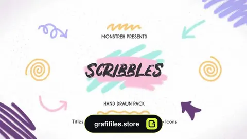 پروژه پریمیر المان کارتونی Scribbles Hand Drawn Pack