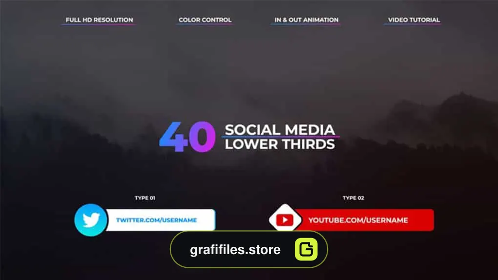 پروژه پریمیر زیرنویس Social Media Lower Thirds