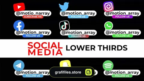 پروژه پریمیر زیرنویس شبکه اجتماعی Social Media Lower Thirds
