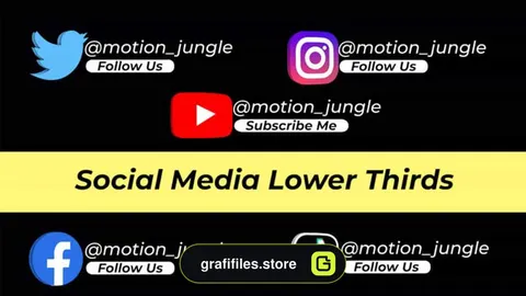 پروژه پریمیر زیرنویس شبکه اجتماعی Social Media Lower Thirds V2