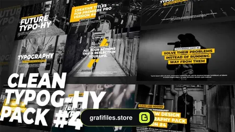 پروژه پریمیر نمایش عناوین تاپیوگرافی Typography Titles - Clean V4
