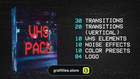 پروژه پریمیر ترانزیشن با افکت نوار ویدیویی VHS Pack