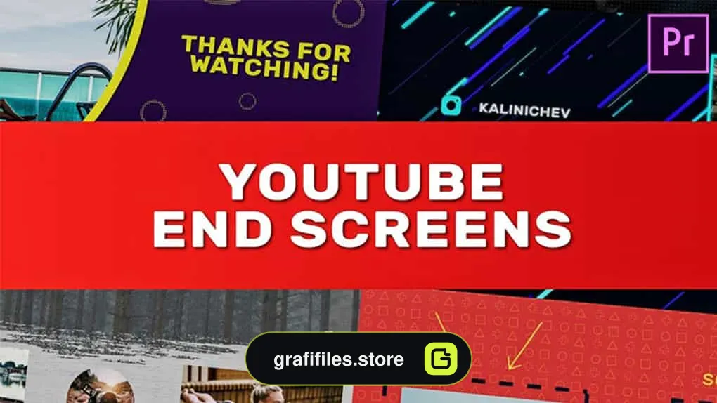 پروژه پریمیر صفحه نمایش پایانی یوتیوب YouTube End Screens 4K