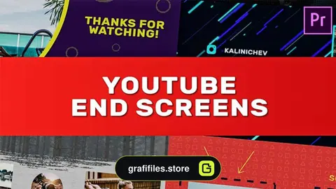 پروژه پریمیر صفحه نمایش پایانی یوتیوب YouTube End Screens 4K