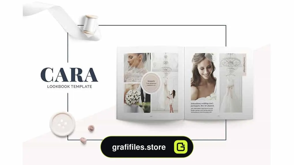 قالب ایندیزاین لوک بوک Cara Lookbook Template