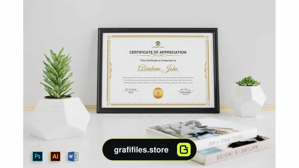 قالب آماده ورد سرتیفیکیت Certificate Word Template 2