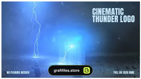 پروژه افترافکت نمایش لوگو سینمایی Cinematic Thunder Logo