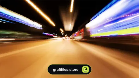فوتیج رانندگی سریع در شب
