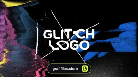 پروژه داوینچی ریزالو نمایش لوگو Glitch Logo Distortion Intro