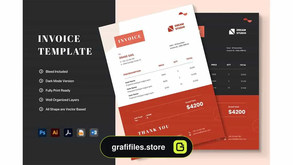 قالب آماده ورد فاکتور مینیمال