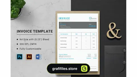 قالب آماده ورد صورتحساب Invoice Word Template
