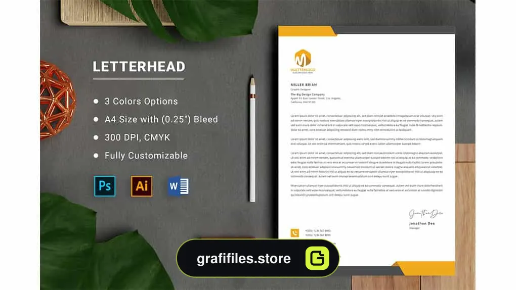 قالب آماده ورد سربرگ Letterhead Word