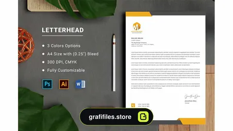 قالب آماده ورد سربرگ Letterhead Word