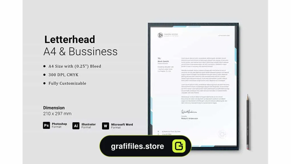 قالب آماده ورد سربرگ Letterhead Word Doc Template