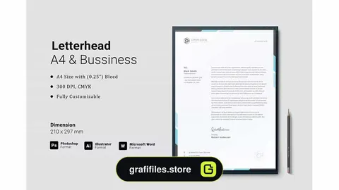 قالب آماده ورد سربرگ Letterhead Word Doc Template