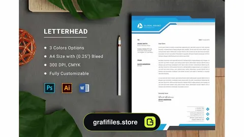 قالب آماده ورد سربرگ Letterhead Word Template 2