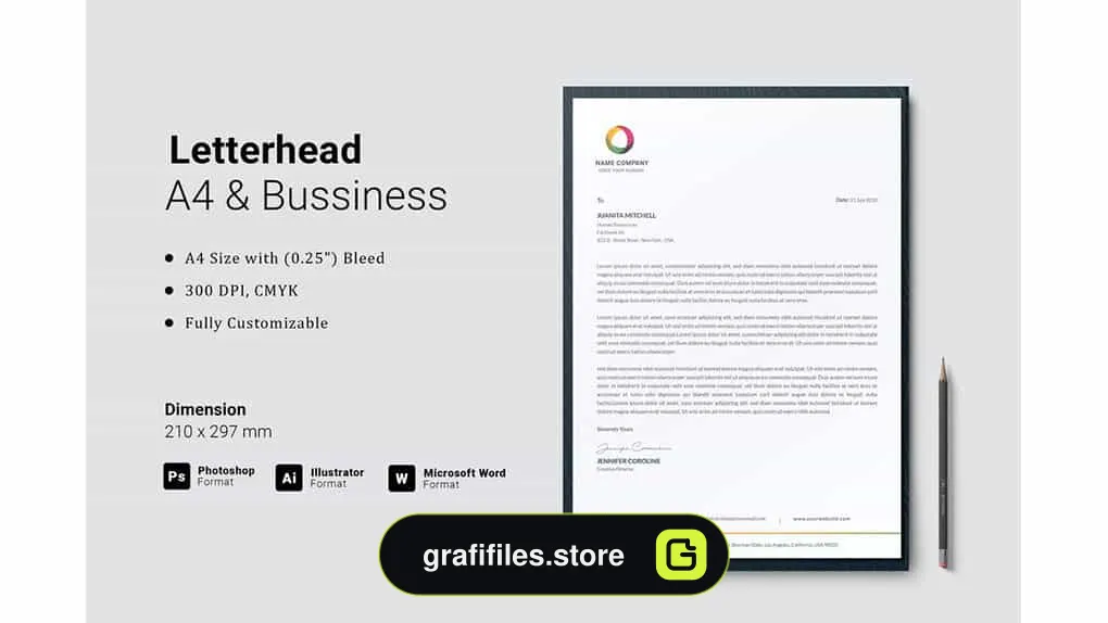 قالب آماده ورد سربرگ Letterhead Word Template