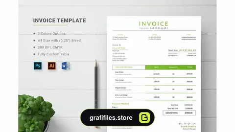 قالب آماده ورد فاکتور Printable Invoice for Microsoft Word