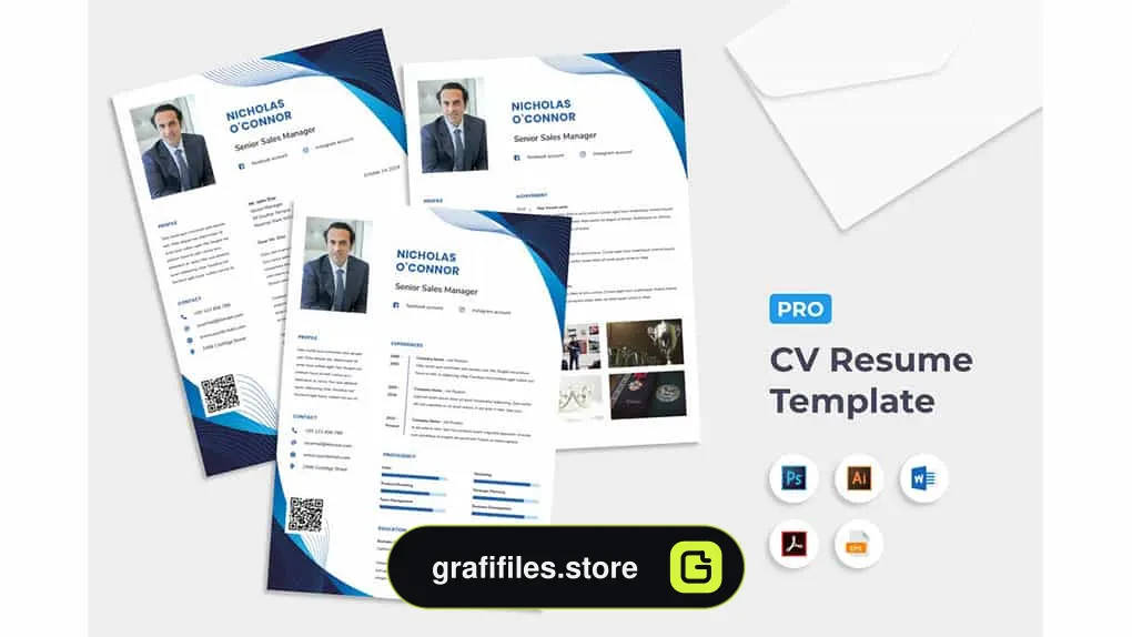 قالب آماده ورد رزومه تجاری Professional Business Clean Resume CV