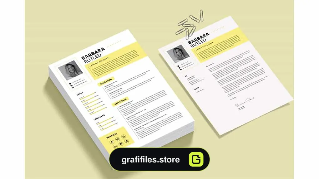 قالب آماده ورد رزومه CV Resume & Cover Letter Template