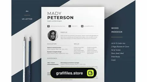 قالب آماده ورد رزومه Resume Mady