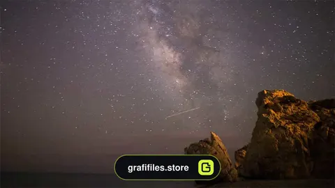 فوتیج تایم لپس آسمان شب