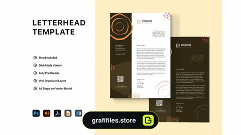 قالب آماده ورد سربرگ Word Letterhead