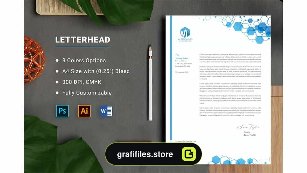 قالب آماده ورد سربرگ Word Letterhead Template 2