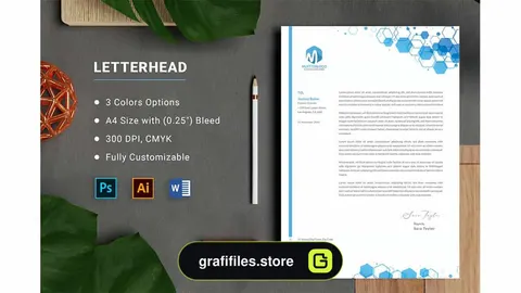 قالب آماده ورد سربرگ Word Letterhead Template 2