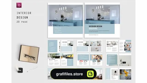 قالب آماده ورد بروشور Words Square Interior Brochure