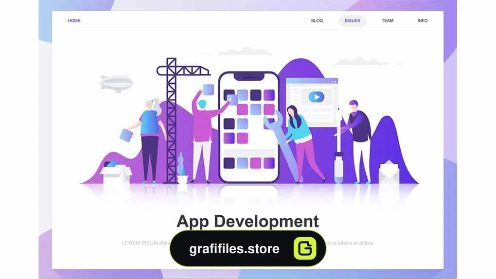 تصاویر وکتور توسعه اپلیکیشن